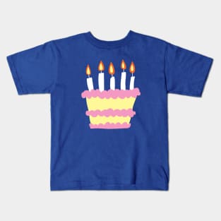 Pink White Birthday Cake Kids T-Shirt